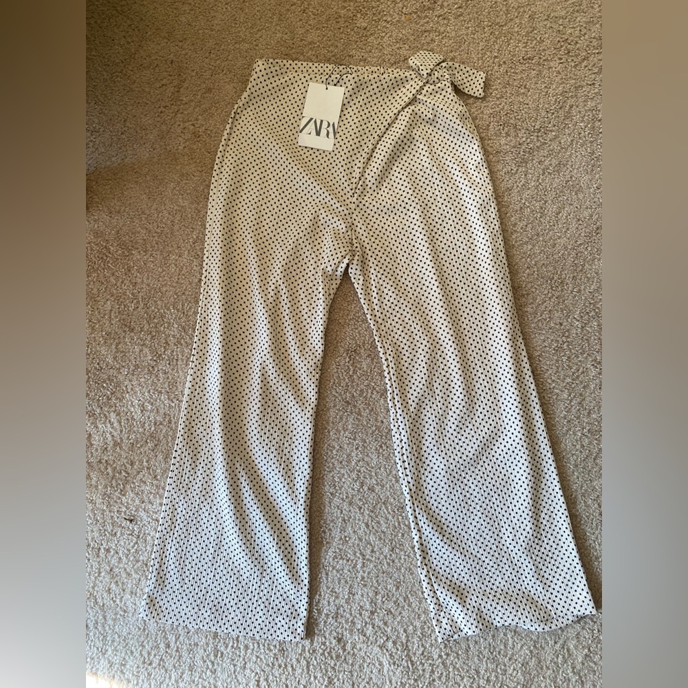 Zara knotted polkadot pants
